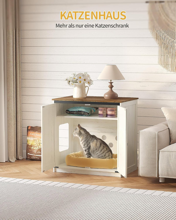 Hzuaneri Katzenklo Schrank, Verstecktes Katzenschrank mit Stauraum, Katzenhaus mit Magnetischen, Bau