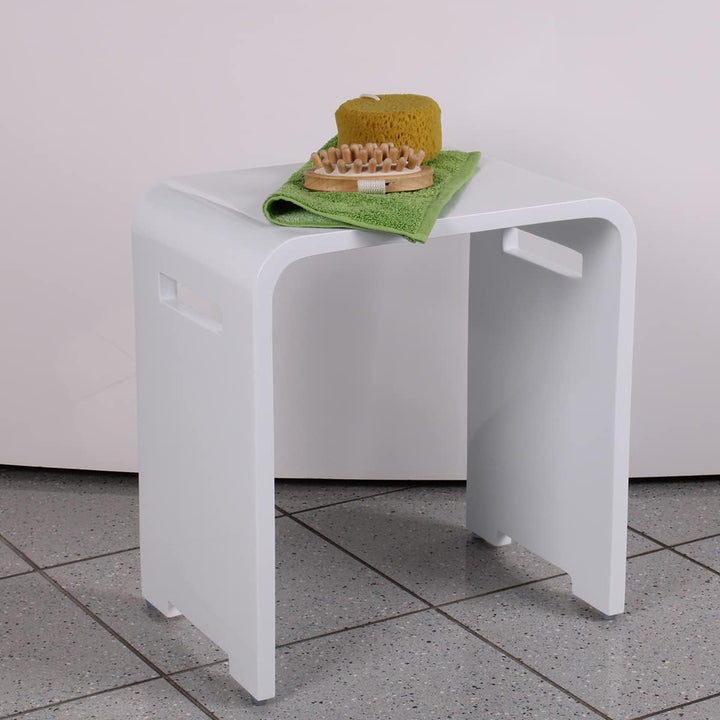 Badhocker Duschhocker Sitzhocker Duschstuhl Duschsitz Luxusbadhocker Design Kunststein Spa aus hochw
