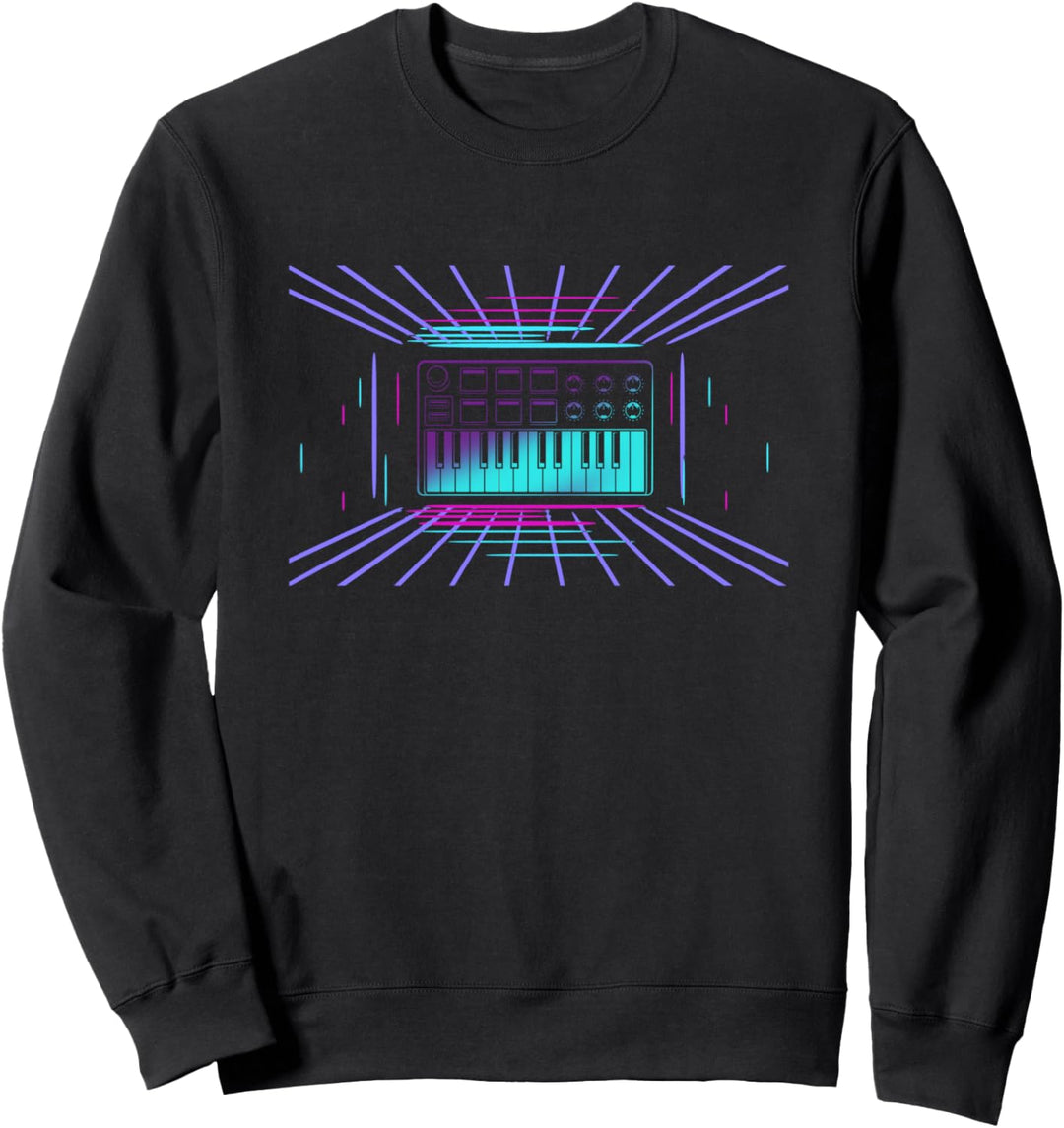 80s Synthesizer Keyboard Synth Analog Music Sweatshirt