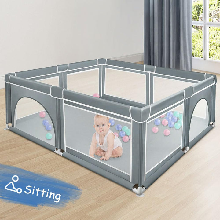 Laufgitter für Babys, faltbar, Laufgitter für Babys, Laufgitter mit atmungsaktivem Netz auf vier Sei