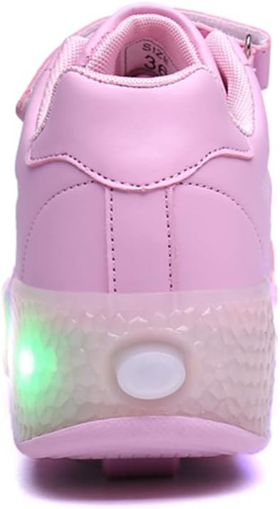 Kinderroller mit LED Licht | Automatisch Einziehbar &amp; Abnehmbare Vorderreifen | Outdoor-Spiel-Schuhe