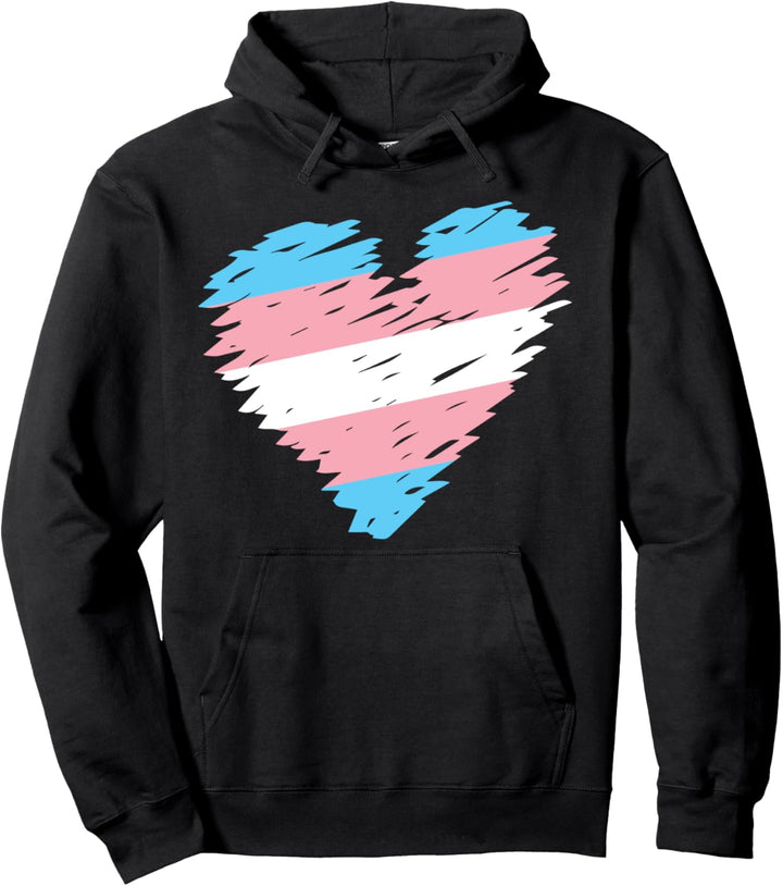 Trans Herz Flagge Transgender Pullover Hoodie