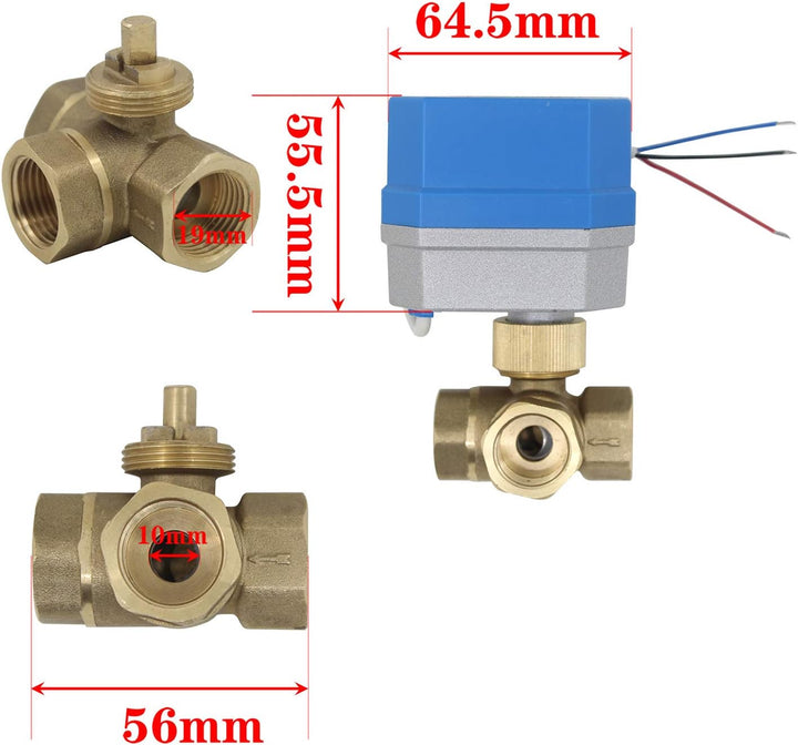 2 Modi - 3 wege motorkugelhahn 12v zonenventil 3 wege kugelventil elektrisch - zwei wege motorventil
