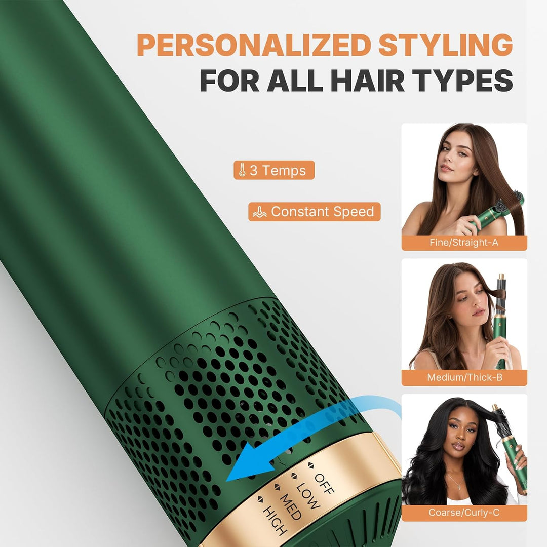 OKWRAP Hairstyler 5 in 1 Haarstyler Hair Styler Set 1000W Stylingbürsten Blue, Blue