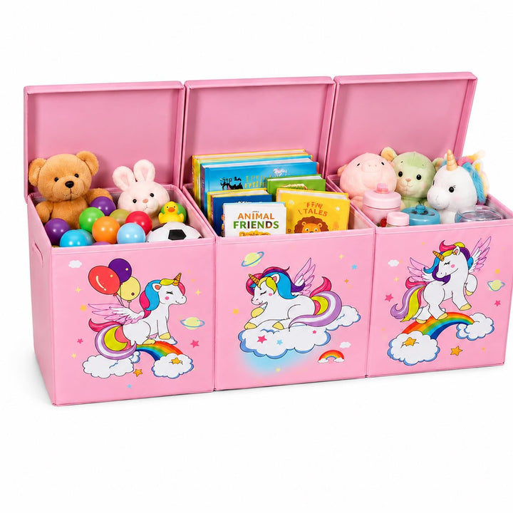 GOOGO Spielzeugkiste Mit Deckel, Grosse Faltbare Spielzeug Aufbewahrungsbox für Kinderzimmer, Spielz