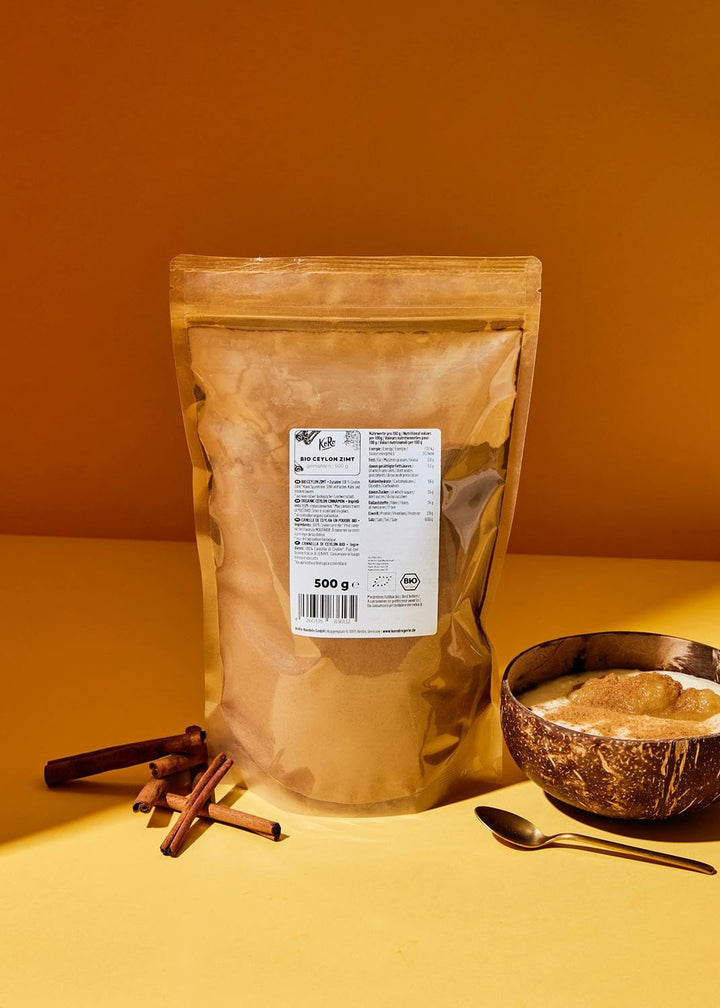 KoRo - Bio Zimt "Cinnamomum Ceylanicum" aus Madagaskar 500 g - Bio-Qualität - Fein gemahlen - Mildes