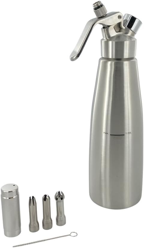 METRO Professional Sahnespender 1L, Edelstahl, ¯ 9.3 x 32.3 cm, Silber