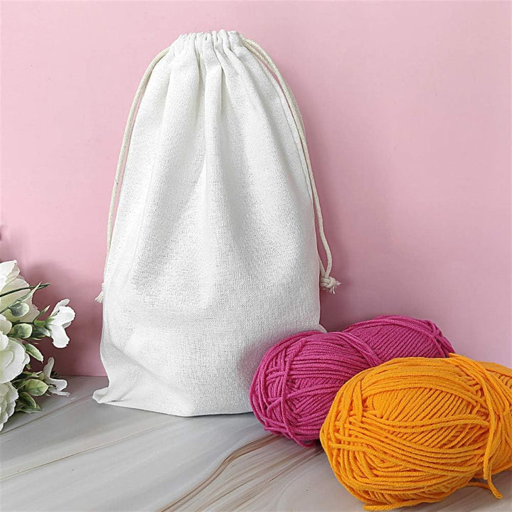 SumDirect 20 Stück Baumwolltasche Stoffbeutel mit Kordelzug, Baumwolle Säckchen Baumwollbeutel 20X30