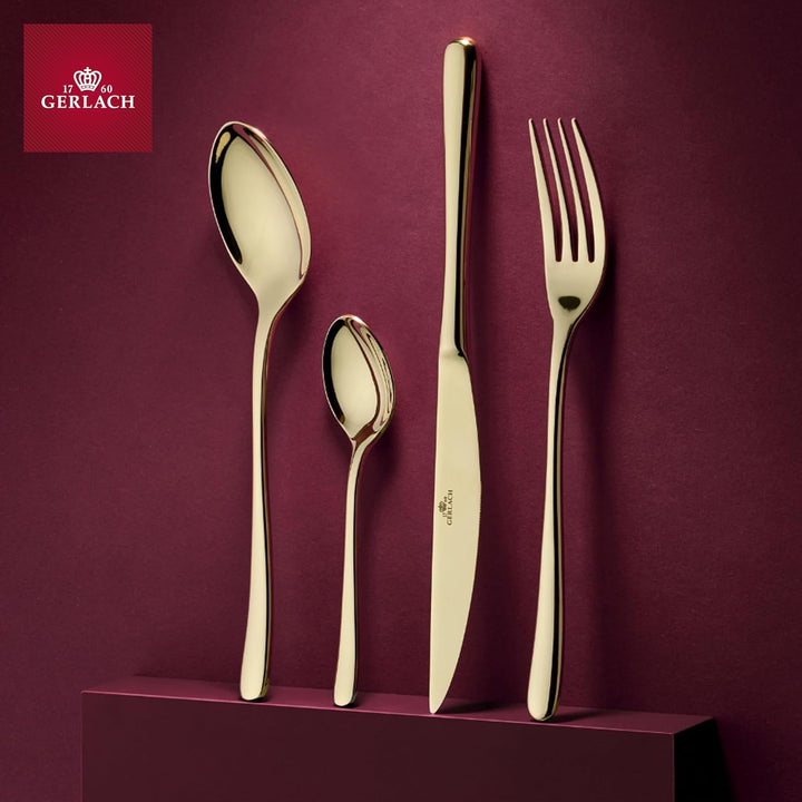 Gerlach 1760 Besteck Set für 6 Personen 30er Set Aus Edelstahl Tafelbesteck Rostfrei Hochglanzpolier