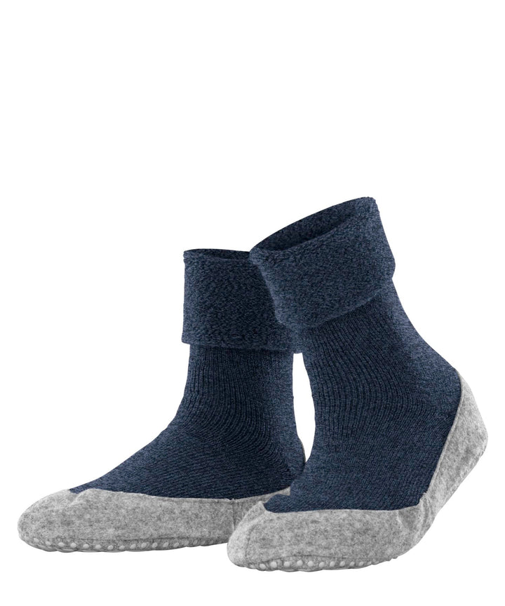 FALKE Damen Cosyshoe W Hp Wolle Rutschhemmende Noppen Stoppersocken, Blau Marine Melange 6794