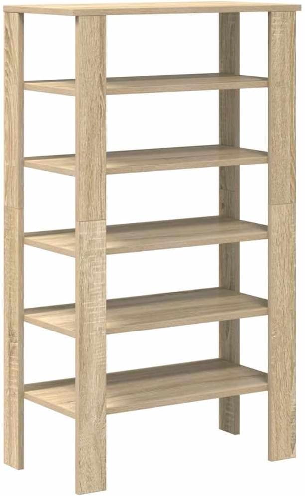 Schuhregal Sonoma-Eiche 61x32x105 cm Holzwerkstoff Stauraum Organizer Platzsparend für Flur und Diel