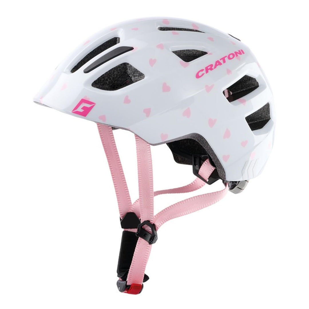 Cratoni Kinderfahrradhelm Maxster S/M Herz/Rosa Glänzend, S/M Herz/Rosa Gl&amp;
