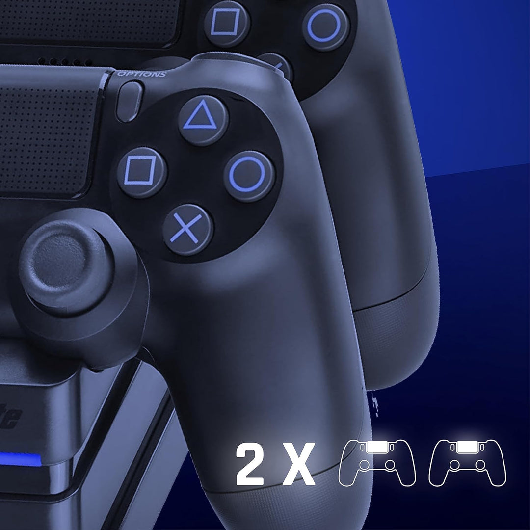 snakebyte PS4 TWIN:CHARGE 4 – schwarz – Ladestation für PlayStation 4/ PS4 Slim / PS4 Pro Dualshock