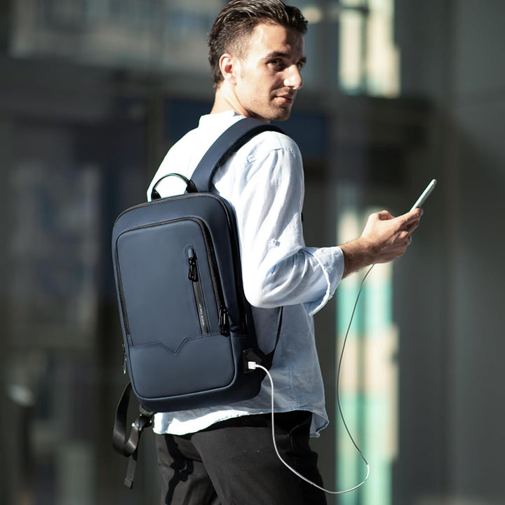 Laptop Rucksack Herren Leicht Business Rucksack mit USB-Anschluss Wasserdichter Rucksack Herren Schu