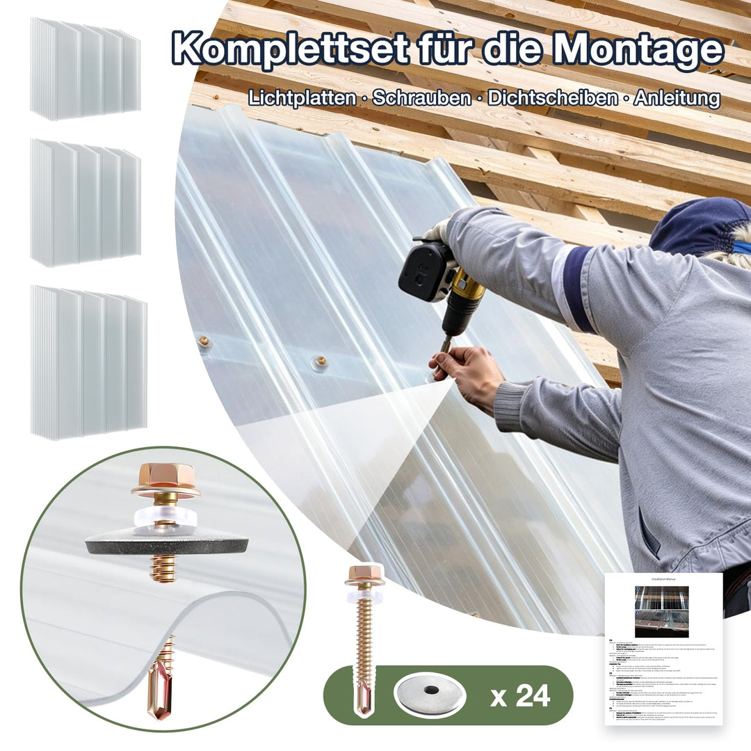 Trapezblech Wellplatten Transparent 90 * 80cm 90*80cm (5Pcs), 90*80cm (5Pcs)