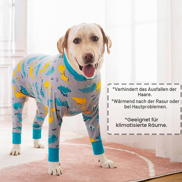 Yeapeeto Einteiler für Hunde, zur Erholung, für grosse und mittelgrosse Hunde, Schlafanzug, Ganzkörp