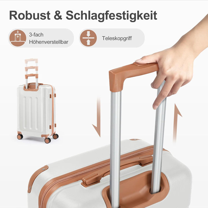 LEADZM Kofferset 4 teilig Hartschale, Koffer Set aus ABS, Reisekoffer mit Rollen Gross, Hartschalenk