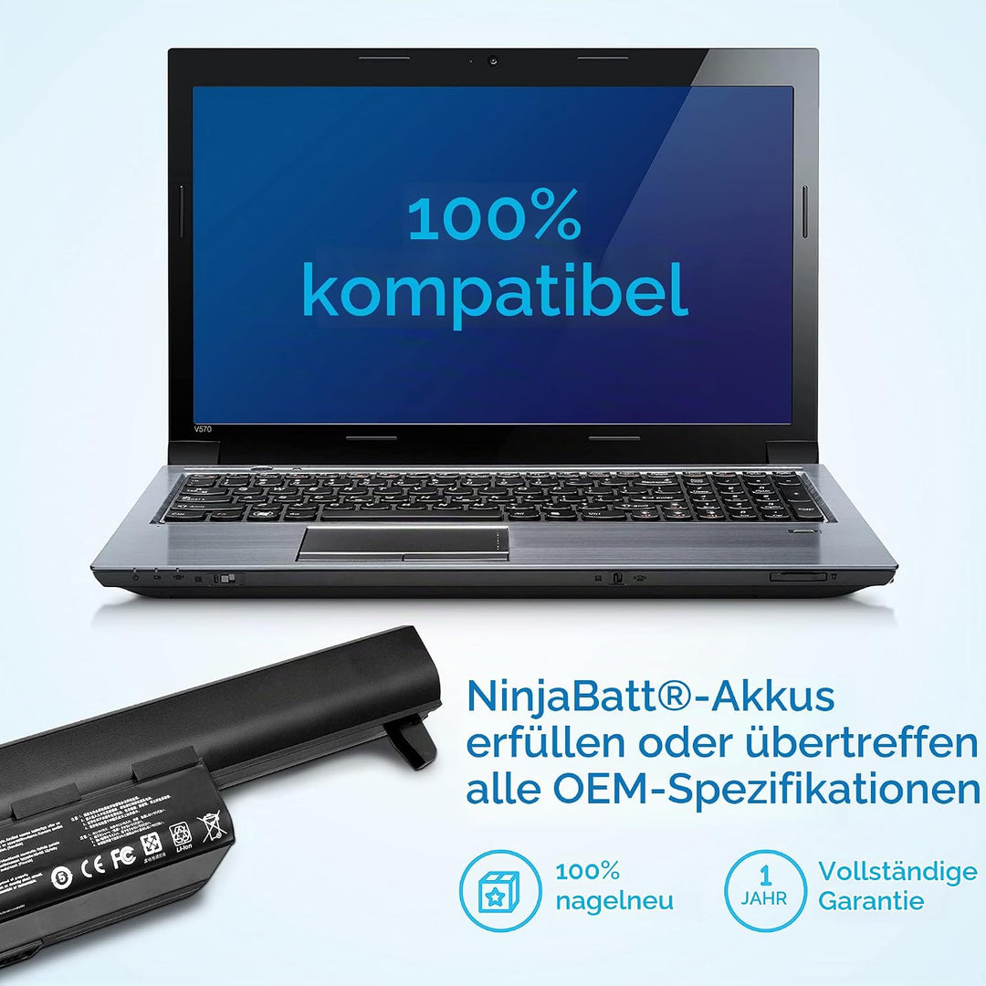 NinjaBatt Akku A32-K55 für Asus ASUS X75V F75VD X75A R500V F75V F75VB F75VC R503U R503A R503C K55VD