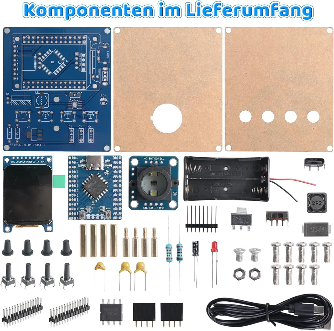 Farberkennung Löt Bausatz, DIY Elektronik Bausatz mit RGB Farbsensor, Farbscanner mit 4 Modi für Sca