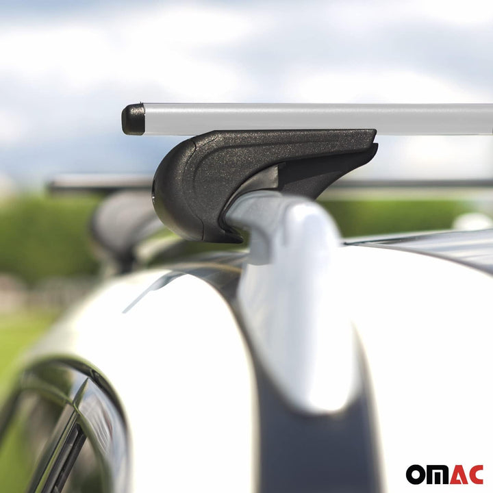OMAC Dachträger Grundtäger kompatibel mit Dacia Duster mk3 2024-2025 75kg Metall Silber 2 TLG