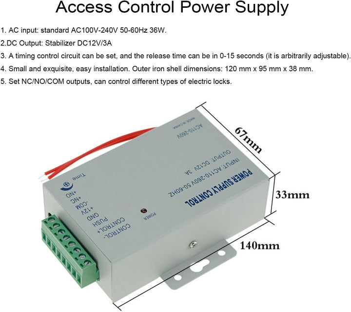 YAVIS Kit programmierbare RFID Zutrittskontrollsystem Metall Controller Tastatur, wasserdichte Schal