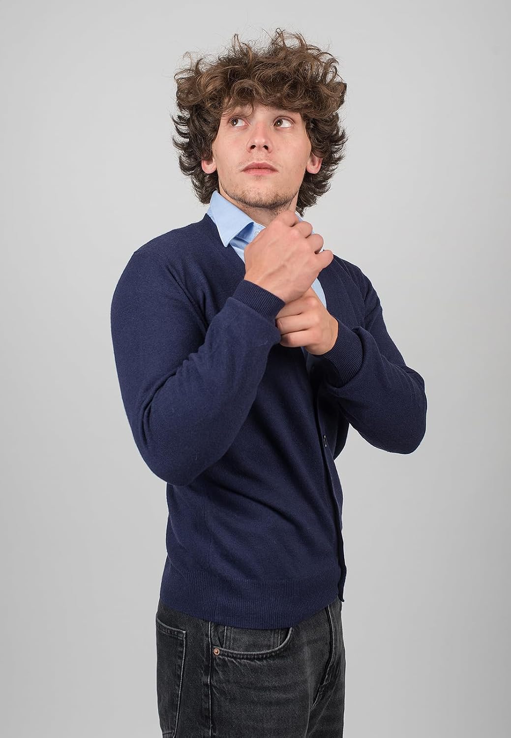 Dalle Piane Cashmere - Strickjacke aus gemischtem Kaschmir, Made in Italy - Herren XXL Blau, XXL Bla