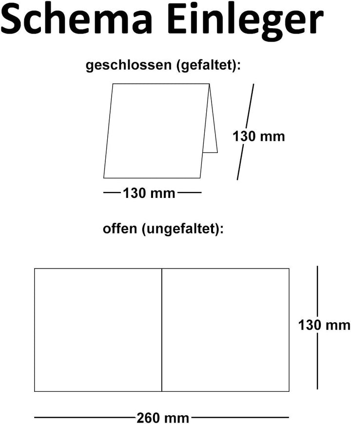 NEUSER PAPIER 100x Kraftpapier-Karten Set quadratisch 13,5 x 13,5 cm mit Brief-Umschlägen &amp; Einlege-
