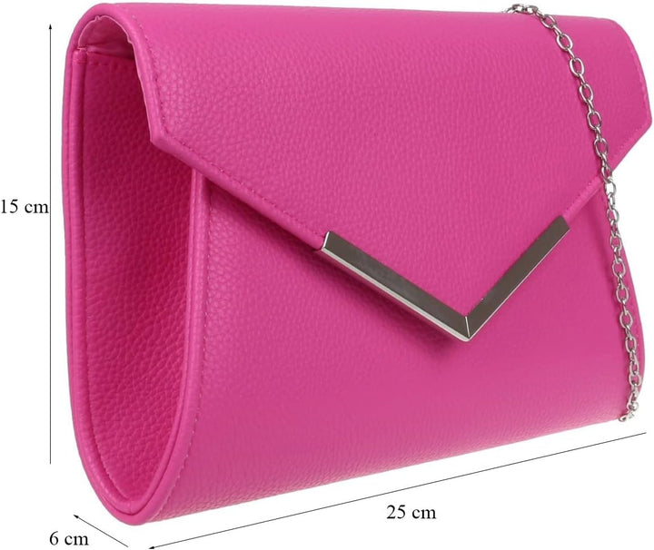 Girly Handbags Damen-Clutch aus Kunstleder mit metallischem Rahmen Champagnerfarben, Champagnerfarbe