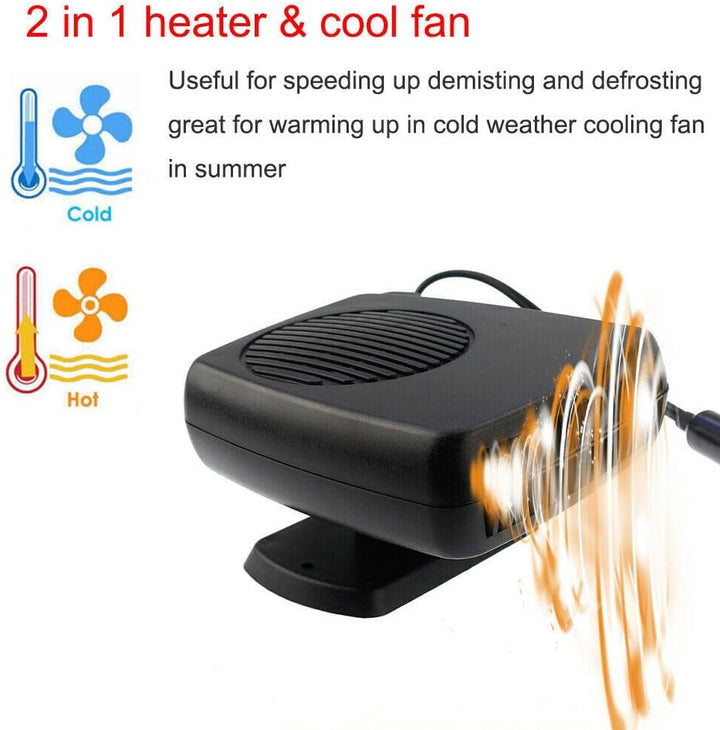 Baceyong 200W 2 in1 Tragbare Auto Heizung Heizung Lüfter Defroster Defogger für Auto LKW Schwarz 12V