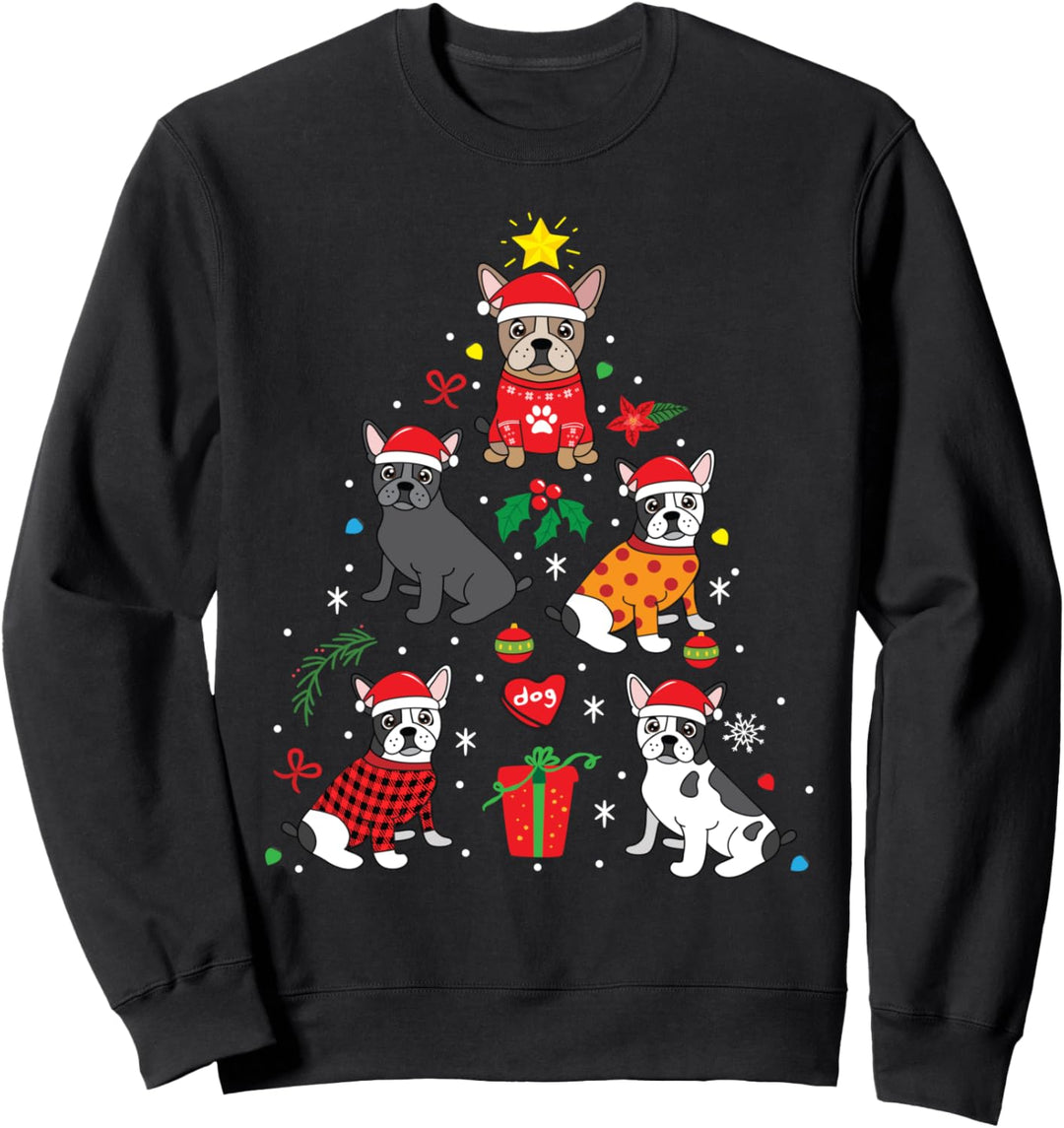 Französische Bulldogge Weihnachten Hundebaum Geschenk French Sweatshirt