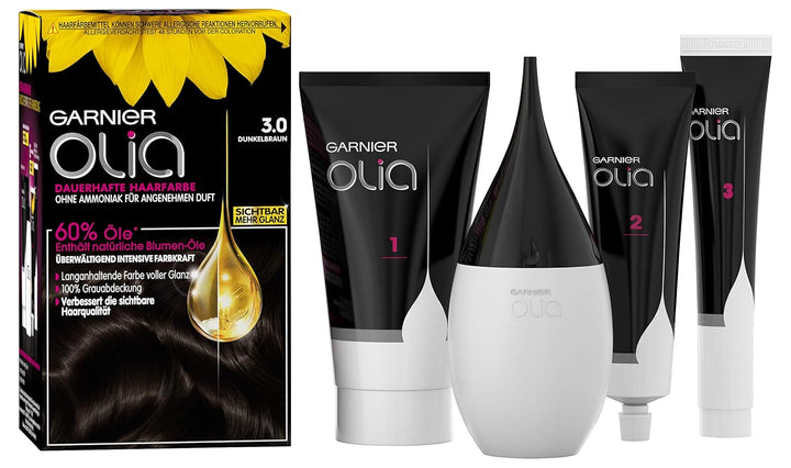 Garnier Olia Dauerhafte Haarfarbe ohne Ammoniak, Mit pflegenden und natürlichen Ölen, Vollständige G