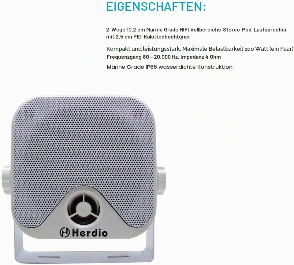 100 W 10,2 cm Mini Marine Lautsprecher Wasserdicht Stereo Audio Lautsprecher System Für ATV UTV Moto