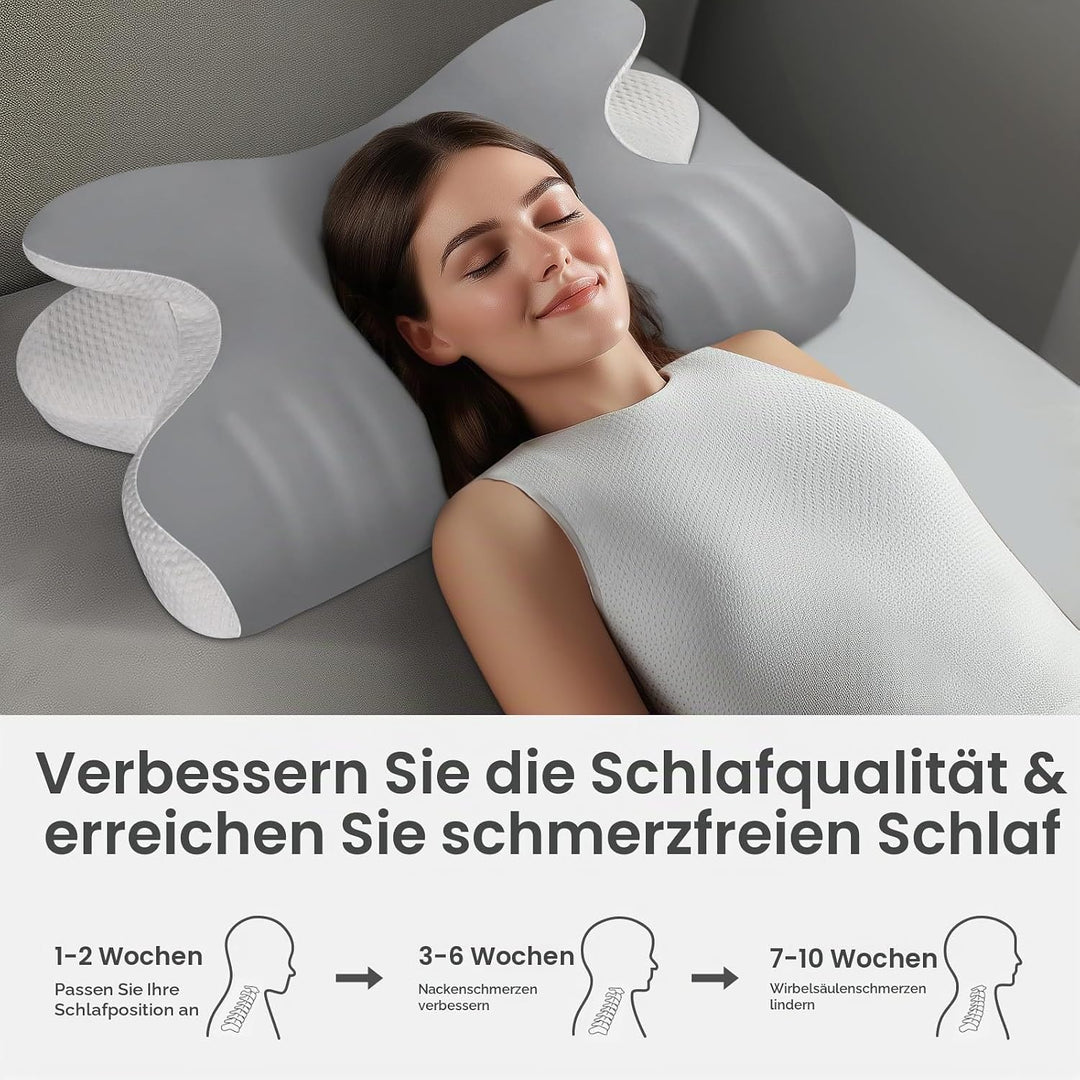 A-Pce Nackenstützkissen für Seiten-, Bauch- und Rückenschläfer,Grau Grau 63*39*16cm 1, Grau 63*39*16