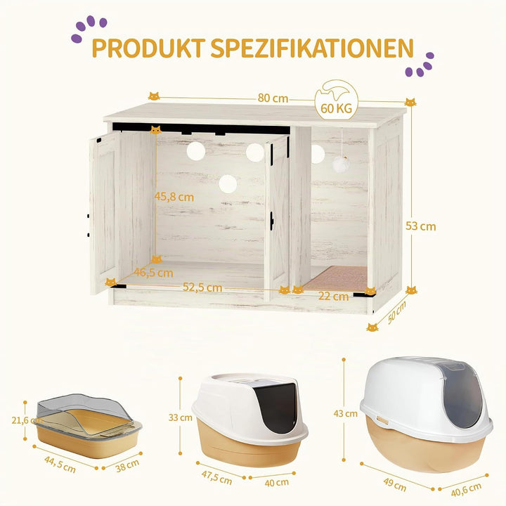 Hzuaneri Katzenschrank, Katzentoilette, Katzenklo Schrank, Versteckte Katzentoilette Kabinett Möbel
