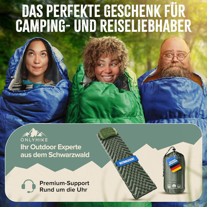 Schlafsack Outdoor I [300GSM] Warmer &amp; 1700g Leichter Schlafsack für Frühling, Herbst und Winter [-5