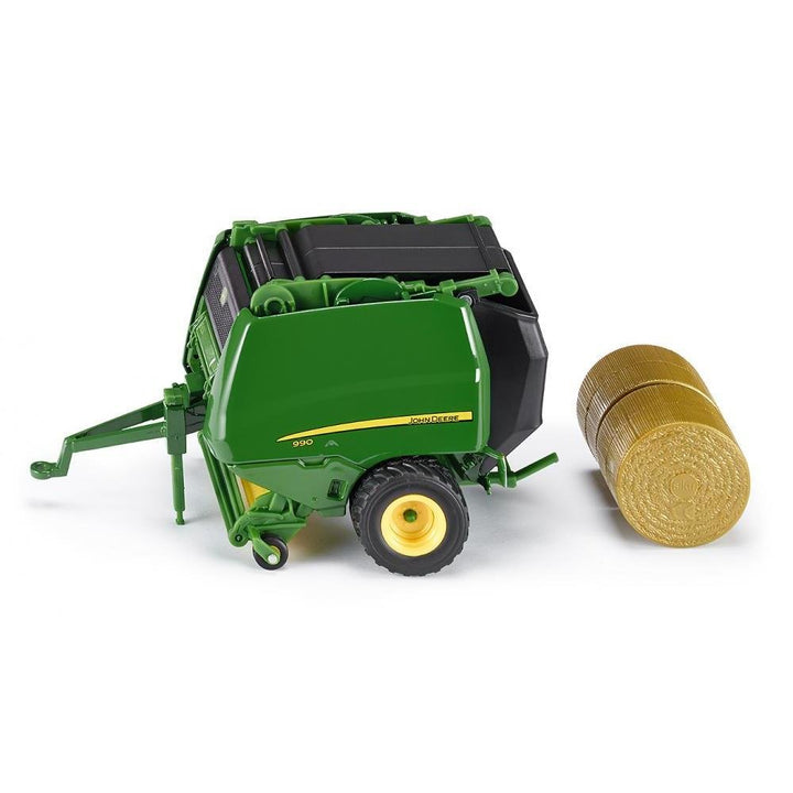 siku 2465, John Deere Rundballenpresse 990, 1:32, Metall/Kunststoff, Grün, Öffenbare Seiten- und Hec