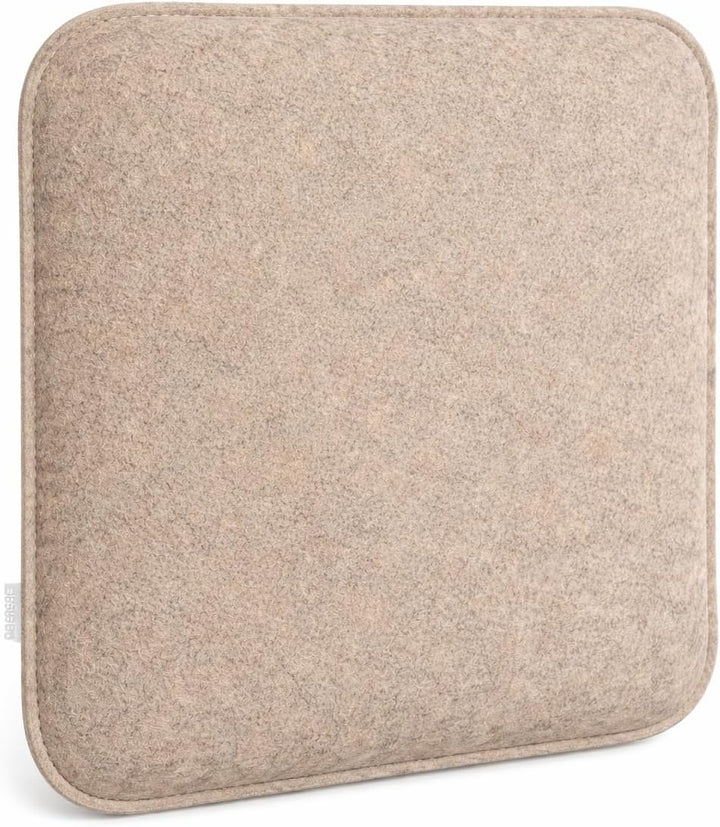 Brandsseller Sitzkissen Filz Eckig 4er Set 35x35x2 cm Stuhlkissen Sitzpolster Auflagen Taupe-Beige 4