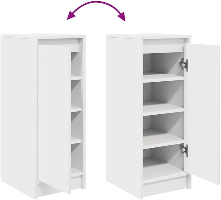 vidaXL Schuhschrank Weiss 29,5x34x76 cm Holzwerkstoff, Weiss