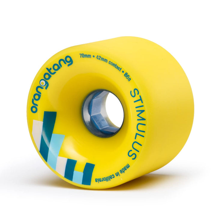 Orangatang Stimulus 70 mm Freeride Longboard Skateboard Wheels (Set of 4) Gelb, Gelb
