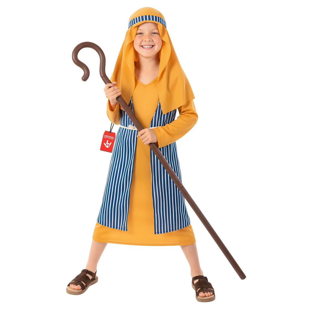 Fun Shack Hirtenkostüm Kinder, Krippenspiel Halloween Kostüm Kinder M Gold, M Gold