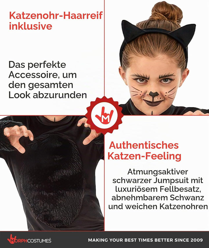 Fun Shack Katzenkostüm Mädchen, Süsses Halloween Kostüm Kinder, S