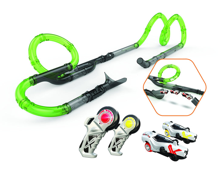 Silverlit EXOST Loop RC 20232 Infinity Racing Set by, 2 Auto inkl. Lichteffekten, 27 Bauteile, Rennb