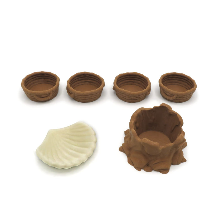 Ressourcencontainer für Everdell | Thematisches Zubehör für Brettspiele | Packung mit 6 Stück aus Bi