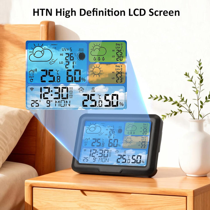Wetterstation Wlan,Mit 3 Aussensensor,App Tuya Und Smartlife, 3 Aussensensor