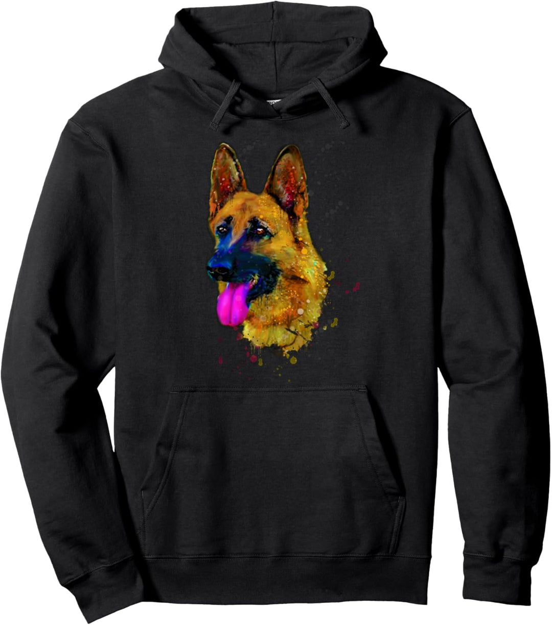 Deutscher Schäferhund Wasserfarben german shepherd Hunde Pullover Hoodie