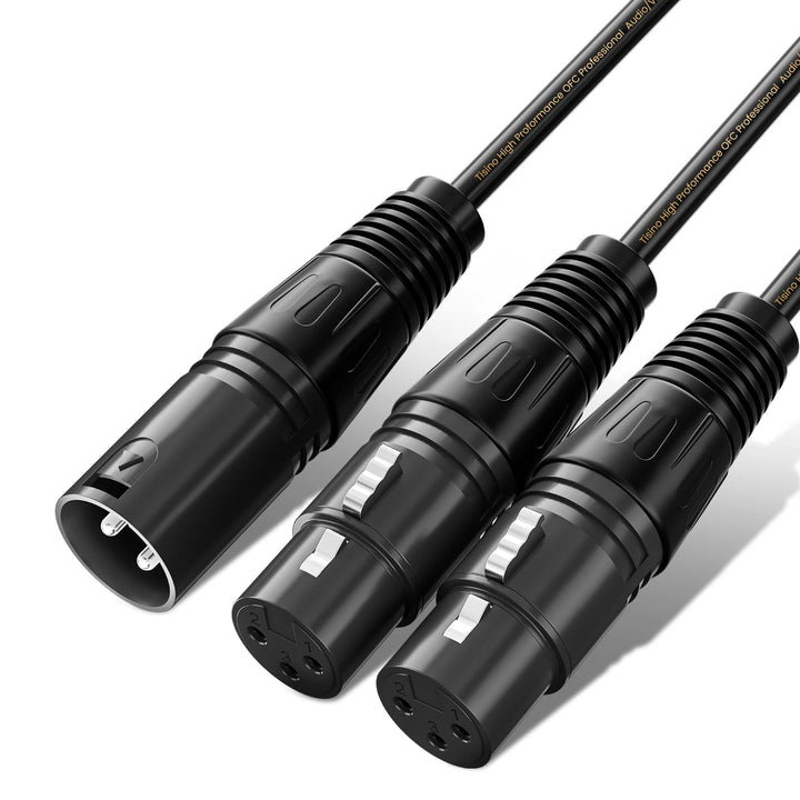 Tisino XLR Y-Splitter-Kabel, Dual-Buchse XLR auf Stecker, Mikrofonkombinator, Y-Kabel, symmetrisches