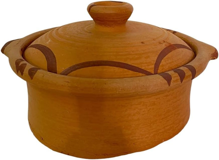 Marokkanische Berber-Tajine aus Terrakotta, 27 x 24,5 x 16 cm, traditioneller handgefertigter Topf,