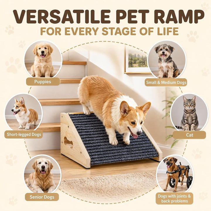 4 Stück Hunderampe, Hunde Treppe für Sofa und Bett, rutschfeste Haustiertreppe mit Teppichoberfläche