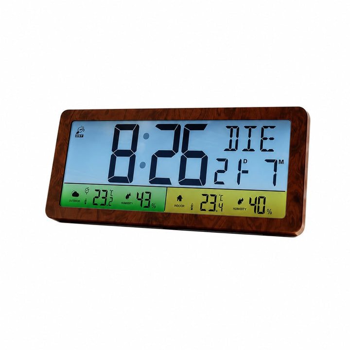EUROtops Funk-Wetterstation – XXL-Farbdisplay, Aussensensor &amp; DCF-Funkuhr