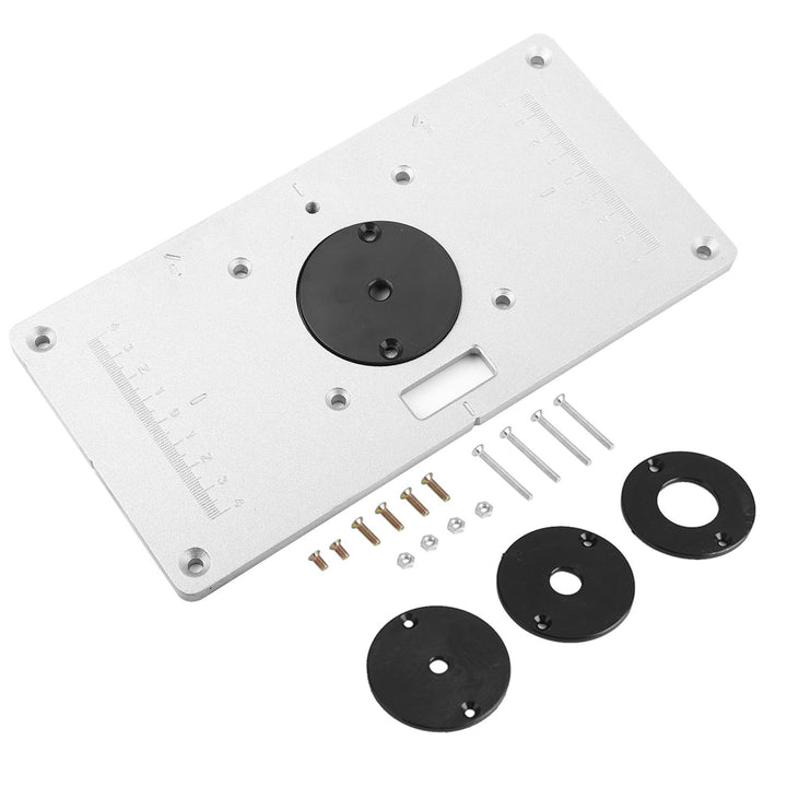Omabeta Router Table Insert Plate Set Aluminium Board Trimmmaschine Flip Board mit 4 Ringen und Schr